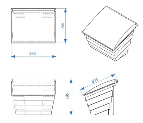 Streugutbehälter, 250 liter, gelb