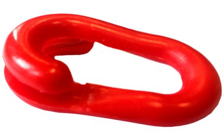 Kunststoffkette 6 mm, Weiß/Rot, 5 m + 2 Universalhaken