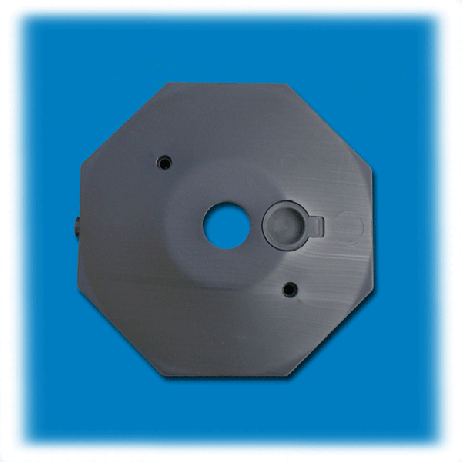 Kettenpfosten 900 mm, Kunststoffsockel, Gelb/Schwarz