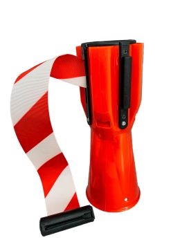 Gurtkassette Rot/Weiß für Leitkegel - 2,5 m