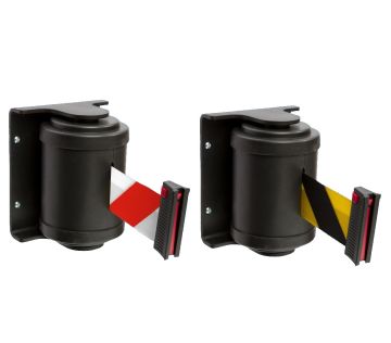 Drehbare Wandkassette mit rotem und weißem Band (4,5 m) + Wandhaken