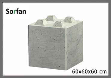 Beton Legostein 40 bis 80 cm Breite / 60 bis 180 cm Länge