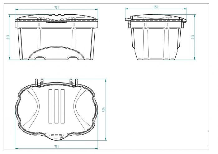 Streugutbehälter, 70 liter, blau