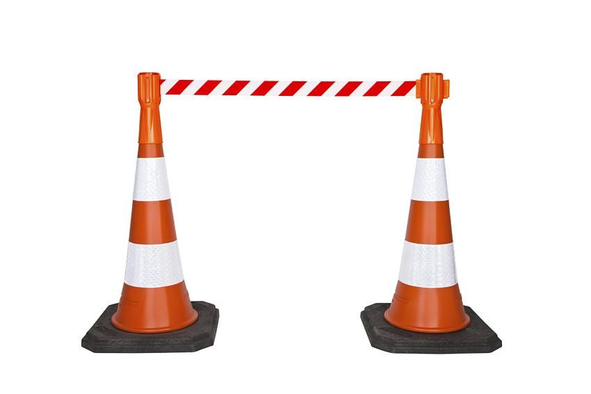 Gurtabsperrung Weiß/Rot für Leitkegel - 3,6 m