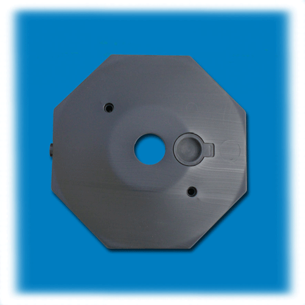 Kettenpfosten 900 mm, Kunststoffsockel, Gelb/Schwarz