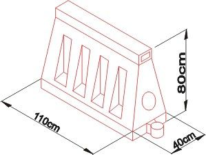 Traffic separator 800 mm white