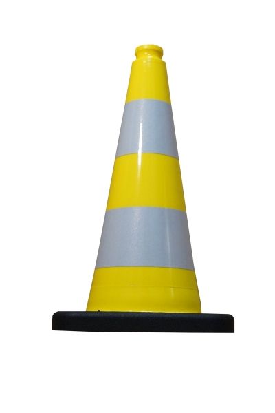 Traffic cone 500 mm PVC / REC, yellow, reflective