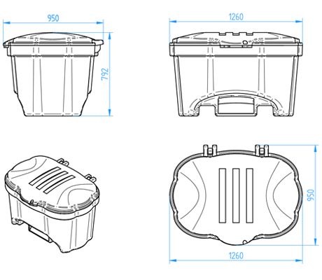 Sand and salt container 400 L yellow