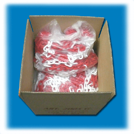 Plastic chain 6mm black/ yellow on reel - 50m