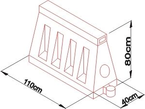 Traffic separator 800 mm red