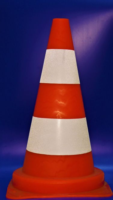Traffic cone 500 mm made of PVC / microspheres, reflective
