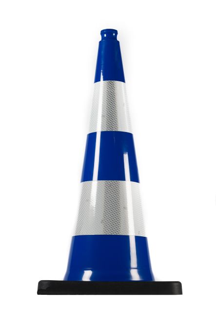 Traffic cone 75 cm PVC / REC blue - reflective
