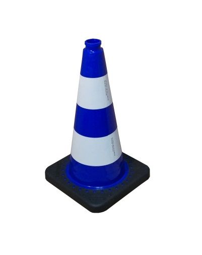 Traffic cone 75 cm PVC / REC blue - reflective