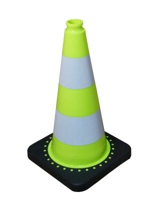 Traffic cone 75 cm PVC / REC green - reflective