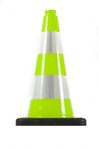 Traffic cone 500 mm PVC / REC, green, reflective
