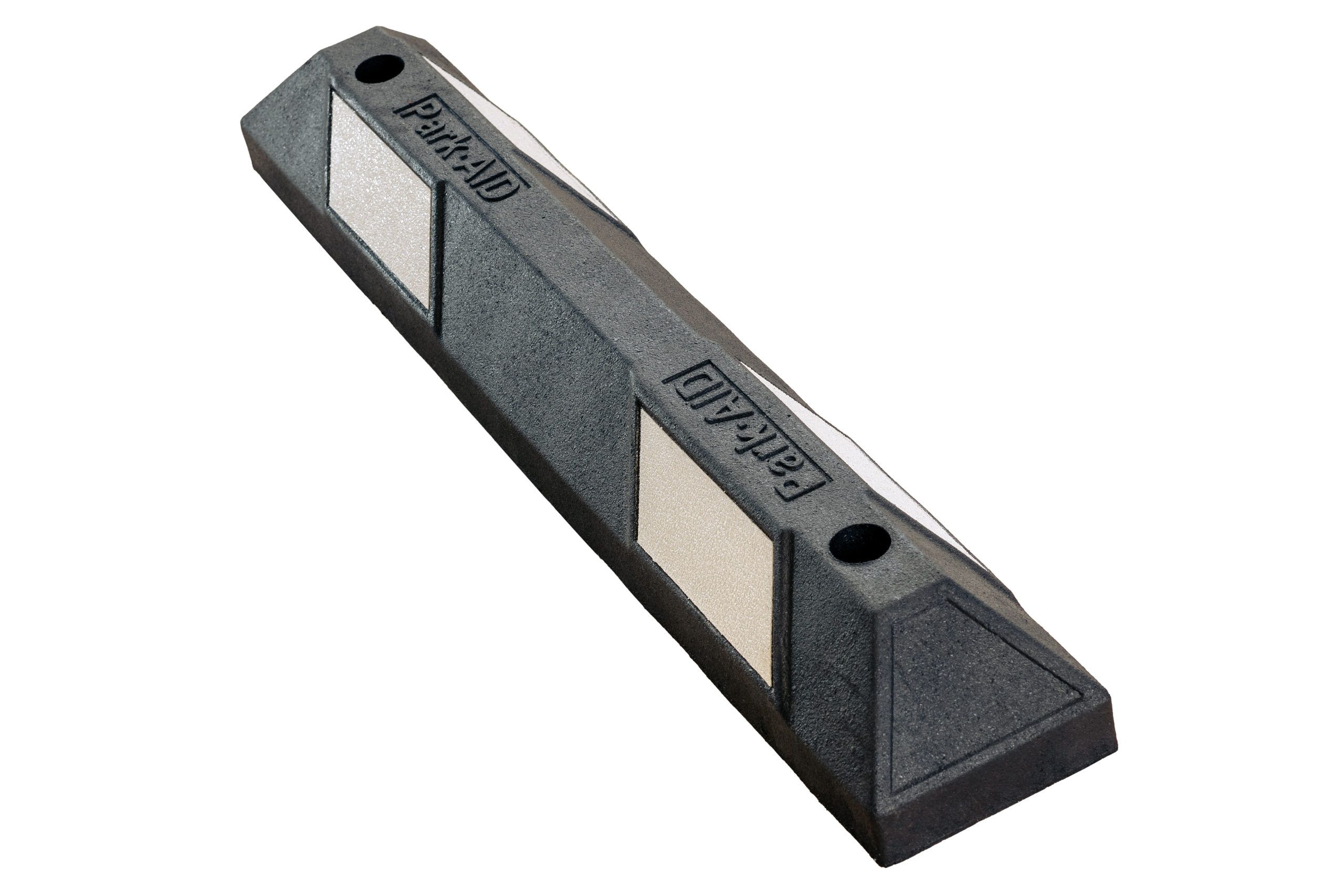 Rubber parking stopper with white reflector