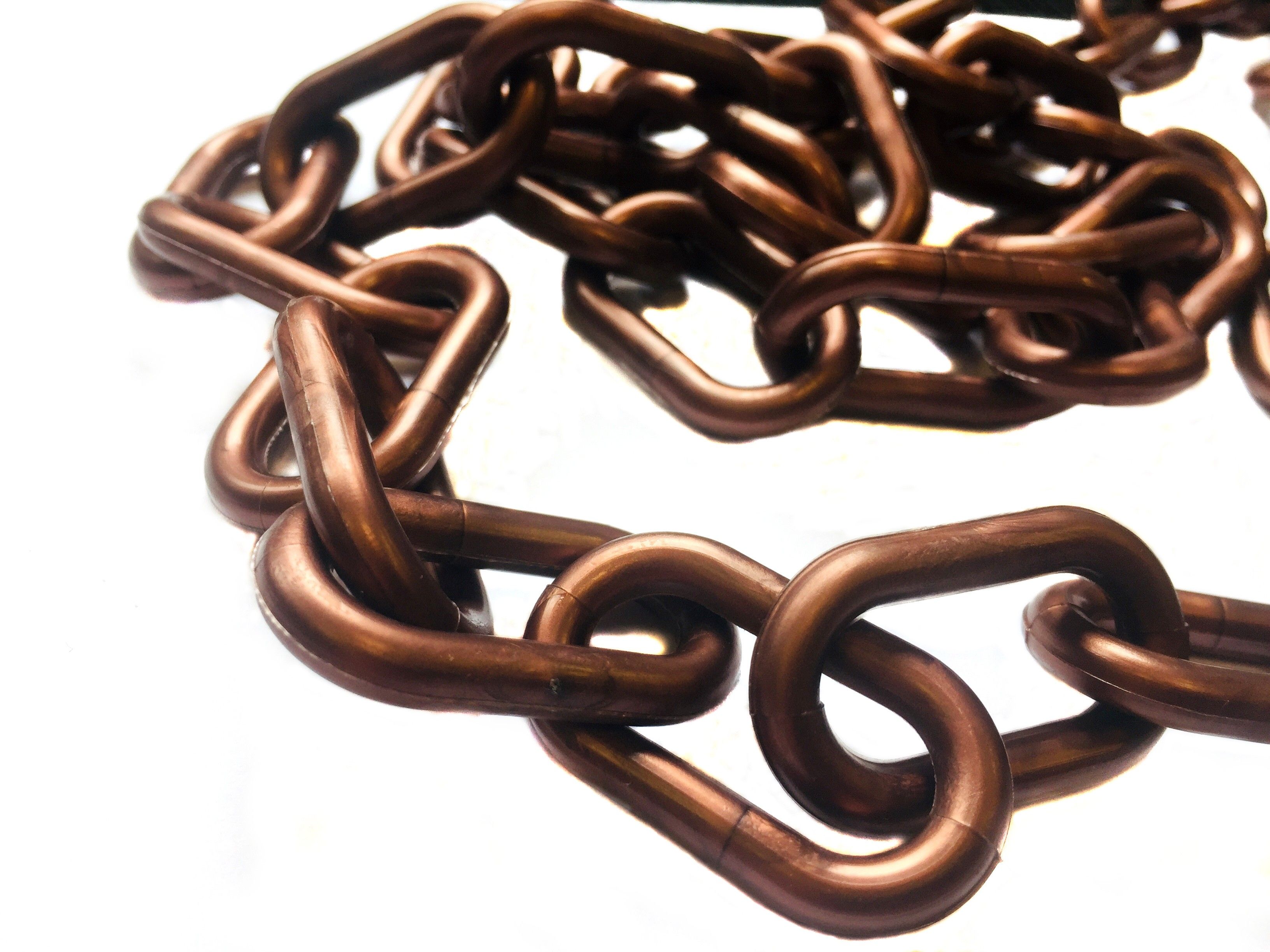 Plastic chain 6mm copper color