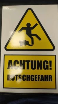 Sign slippery floor