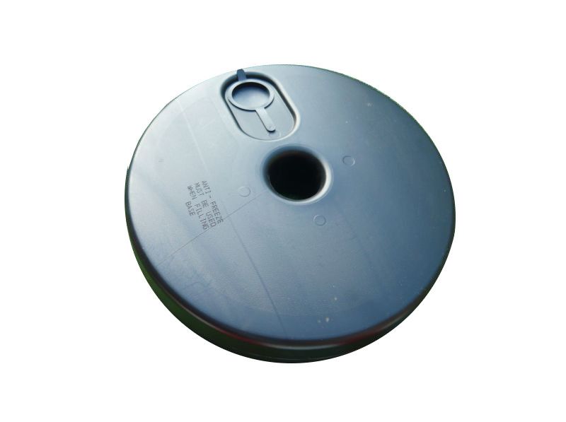 Chain post 900 mm, plastic base round, yellow / black