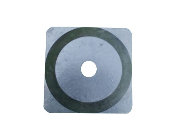 Chain post 1100 mm, recycling foot, yellow / black