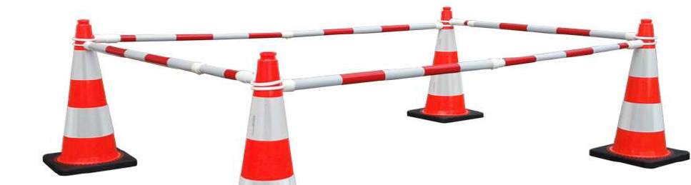 Telescopic barrier white/red