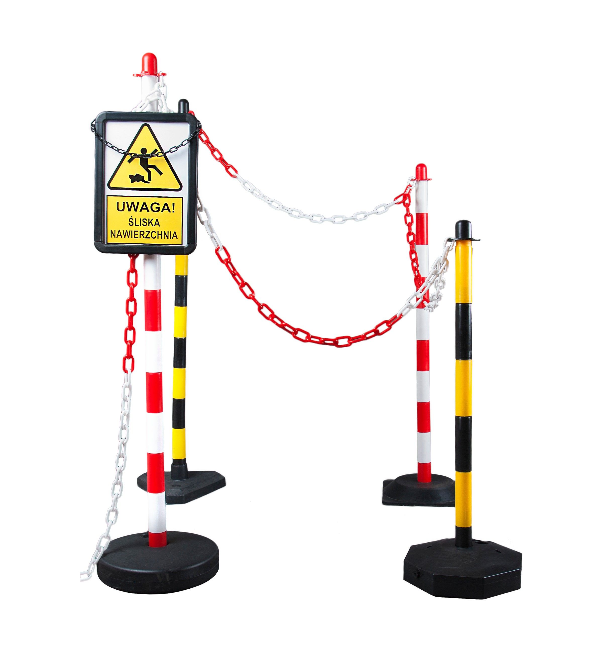 -Plastic chain 8mm yellow/ black on reel - 25m