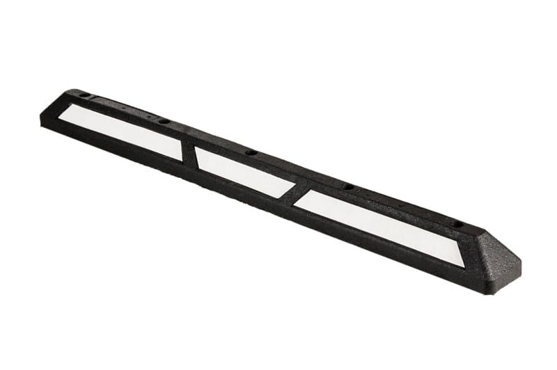 Rubber parking stopper black, white reflectors
