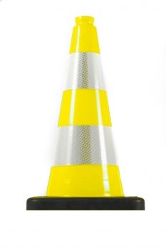 Traffic cone 500 mm PVC / REC, yellow, reflective