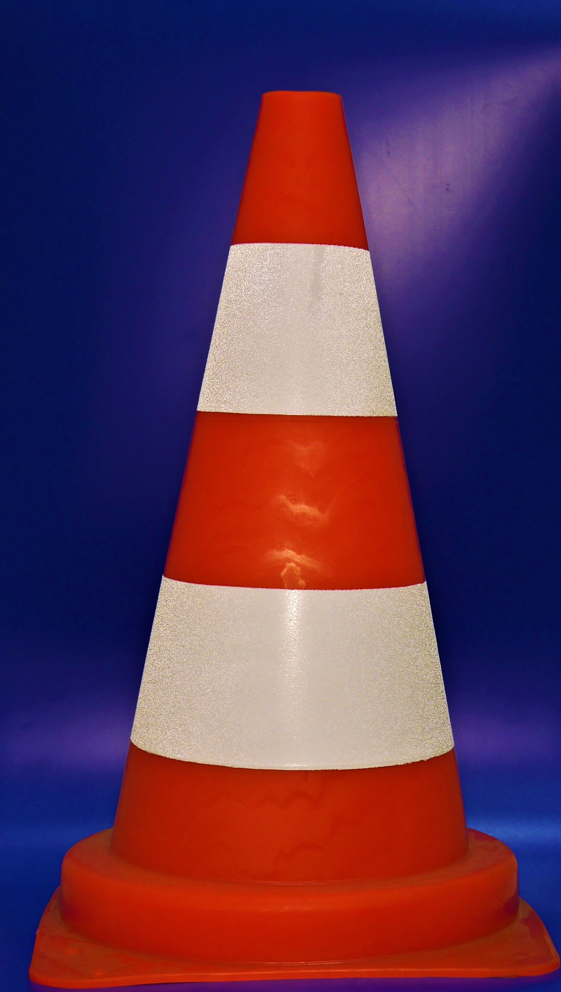 Traffic cone 500 mm made of PVC / microspheres, reflective