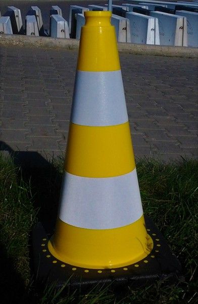 Traffic cone 500 mm PVC / REC, yellow, reflective