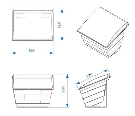 Sand container 150 L (215 kg) yellow