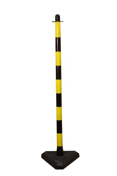 Chain post 1100 mm, concrete base, yellow / black