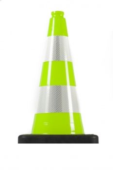 Traffic cone 500 mm PVC / REC, green, reflective