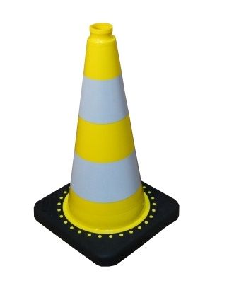 Traffic cone 500 mm PVC / REC, yellow, reflective