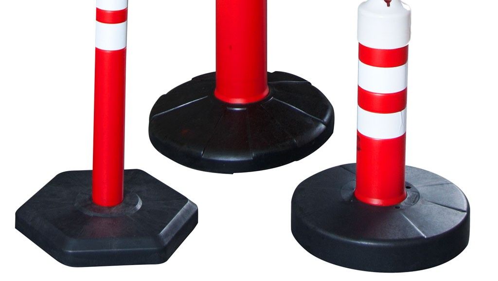 Barrier post 1200 mm, rubber base