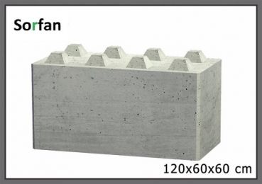 Bloc de béton empilable Lego 120x60x60 cm