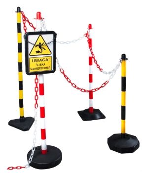 Chaîne de balisage en plastique 8 mm - Blanc/Rouge (25 m)