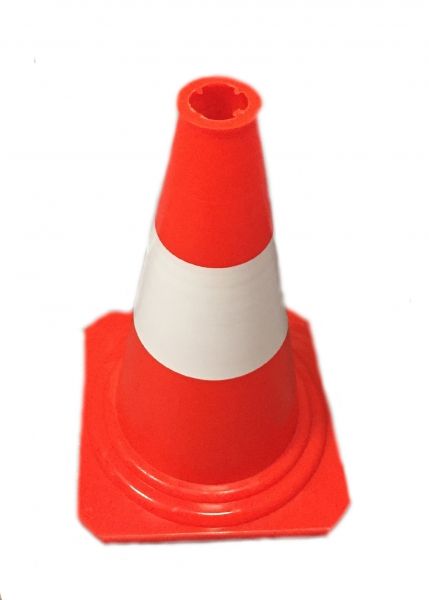 Cône de signalisation 340 mm PVC embase lourde 0,9 kg
