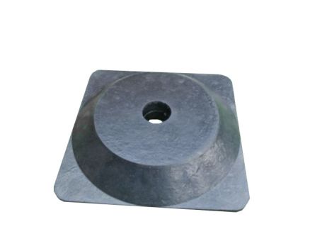 Poteau de balisage à chaîne 90 cm blanc/rouge socle caoutchouc 1,8 kg