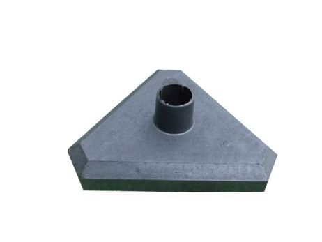 Poteau de balisage à chaîne 90 cm blanc/rouge socle béton 3 kg