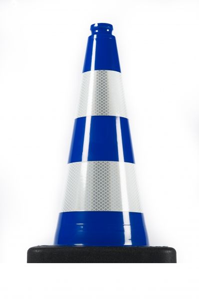 Cône de signalisation 75 cm bleu PVC/REC – Réfléchissant