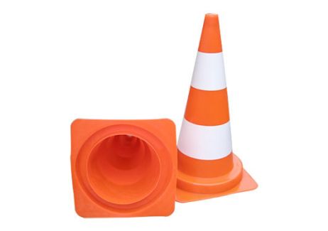 Cône de signalisation route 75 cm PVC souple