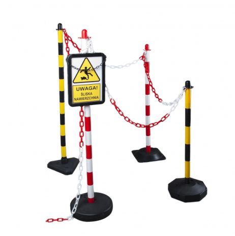 Chaîne de balisage en plastique 8 mm - Jaune/Noir (25 m)