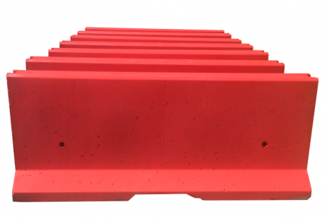 Barrière en béton double face peinte blanc et rouge 1200 kg B20/25