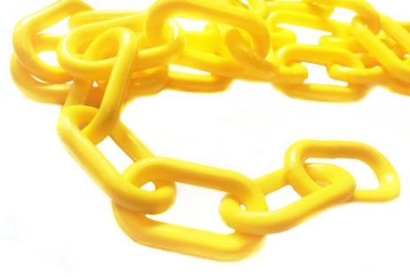 Chaîne de balisage en plastique 6 mm - Jaune (25 m)
