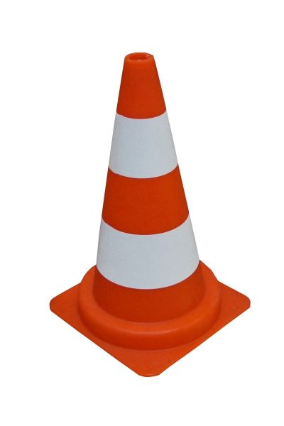 Cône de signalisation PVC 50 cm réfléchissant microbilles
