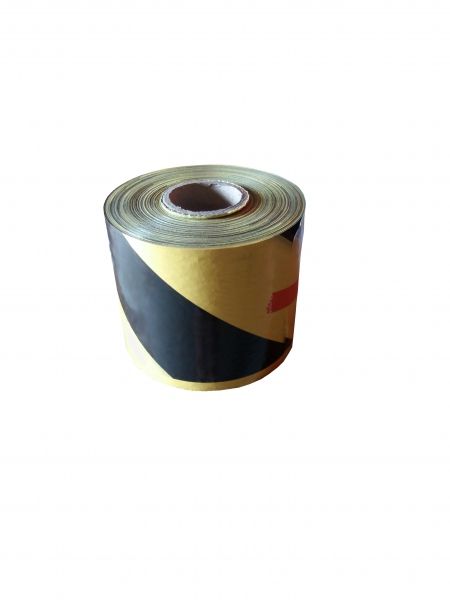 Ruban de signalisation jaune et noir 200 m x 80 mm