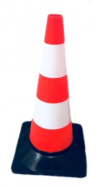 Cône de signalisation 50 cm PE base noire 0,64 kg