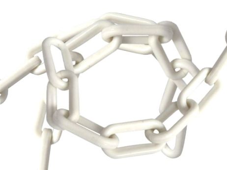 Chaîne de signalisation en plastique 6 mm blanche - 25 m