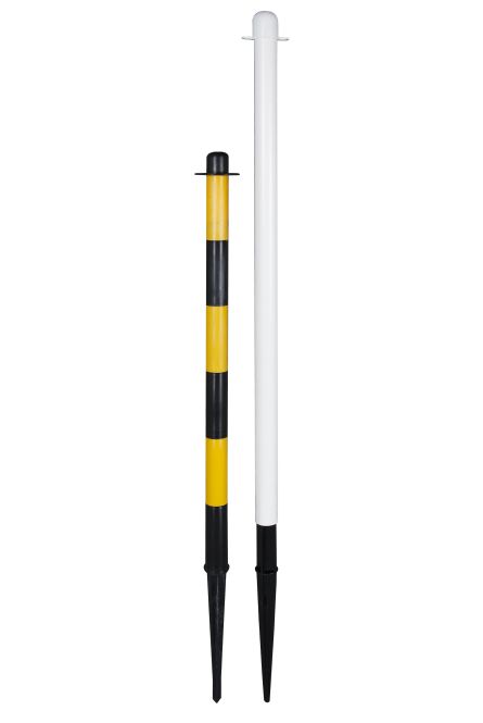 Poteau à chaîne 90 cm jaune et noir - À planter